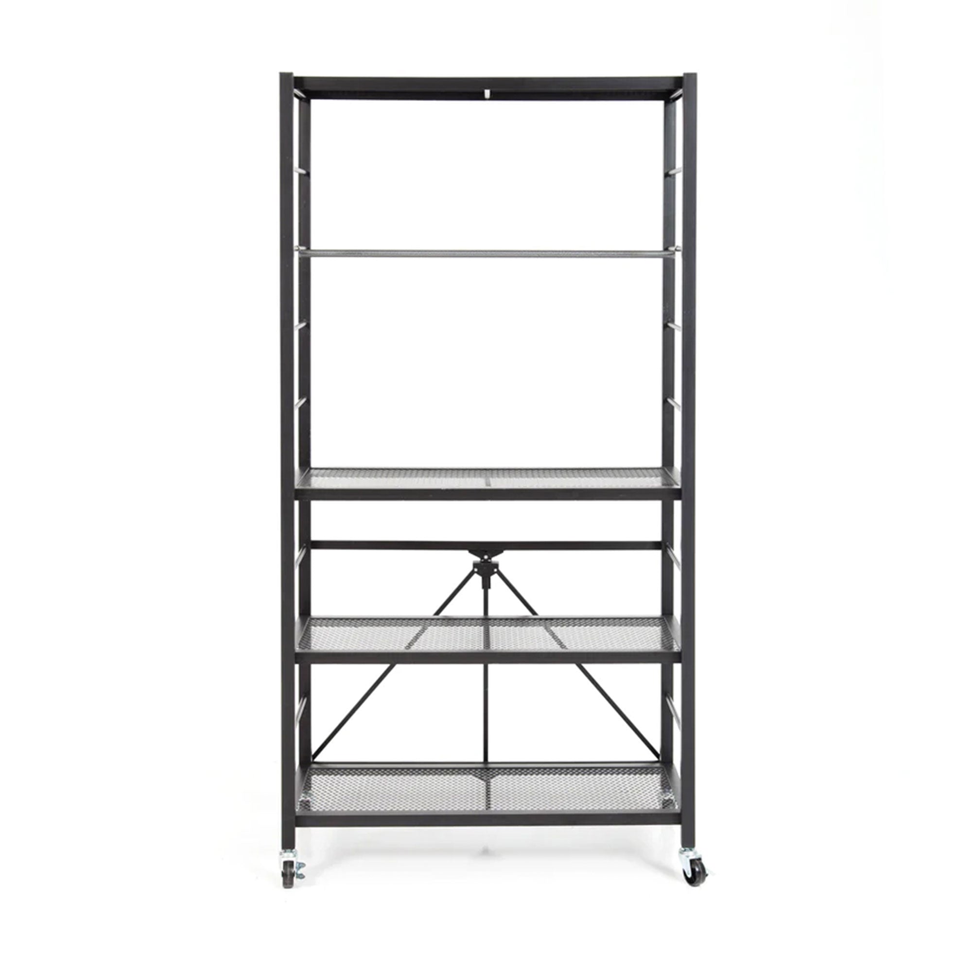 Origami R2 Series Folding Steel Adjustable Shelving Storage Rack, 2 Pack, Black - VMInnovations