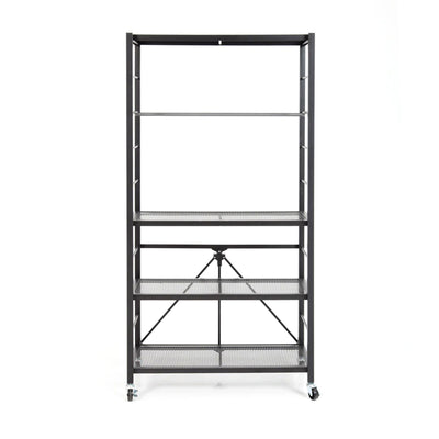 Origami R2 Series Folding Steel Adjustable Shelving Storage Rack, 2 Pack, Black - VMInnovations
