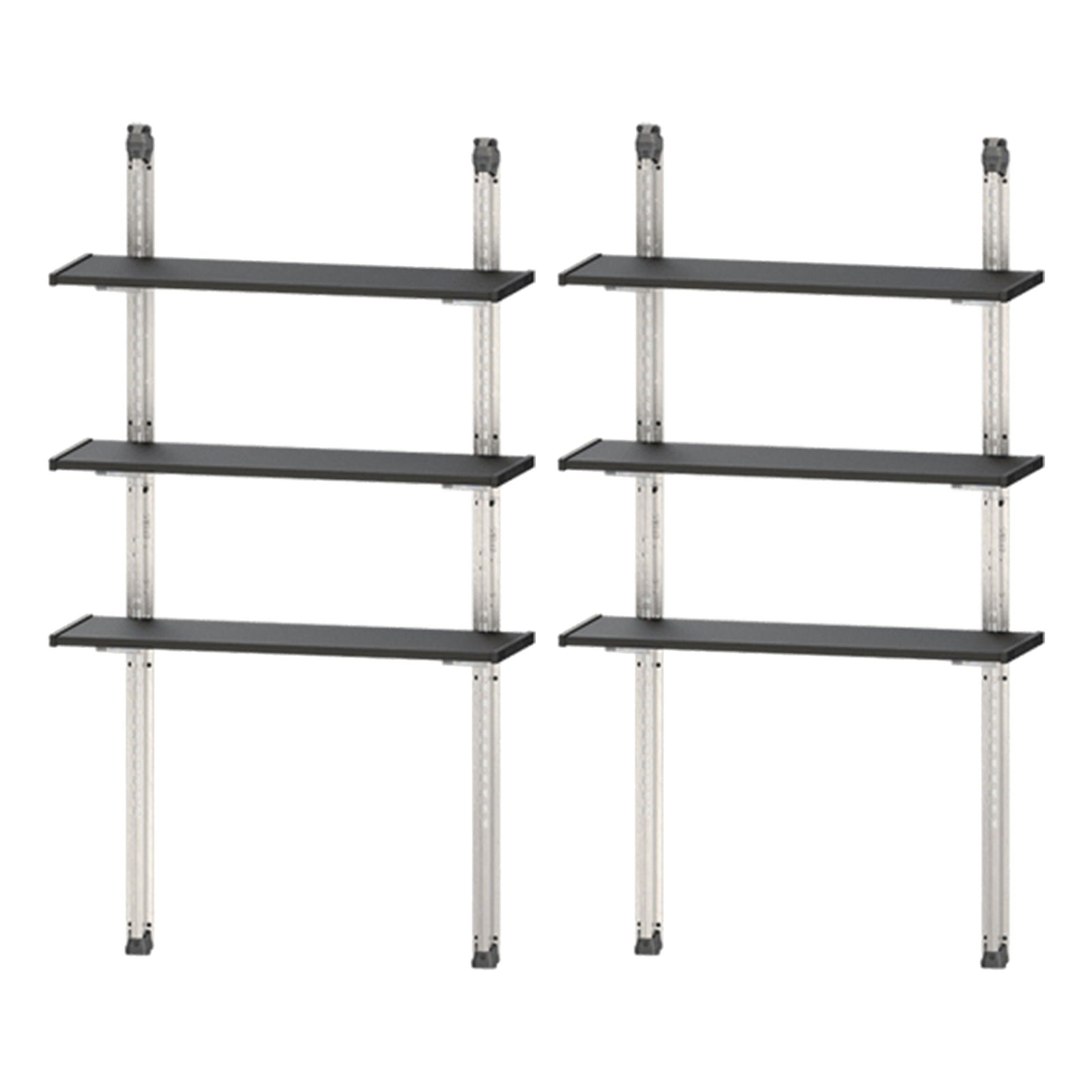 Keter 40 Inch All Weather Steel Utility Storage Shed Shelf Kit, 2 Pack, Black - VMInnovations