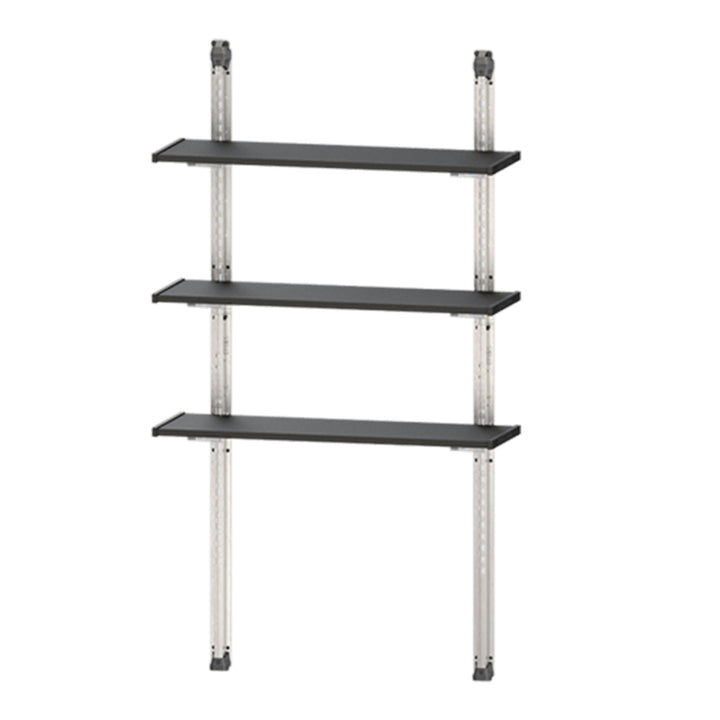 Keter 40 Inch All Weather Steel Utility Storage Shed Shelf Kit, 2 Pack, Black