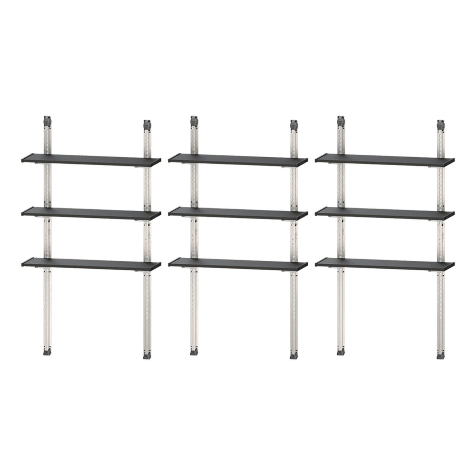 Keter 40 Inch All Weather Steel Utility Storage Shed Shelf Kit, 3 Pack, Black - VMInnovations