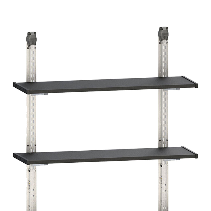 Keter 40 Inch All Weather Steel Utility Storage Shed Shelf Kit, 3 Pack, Black