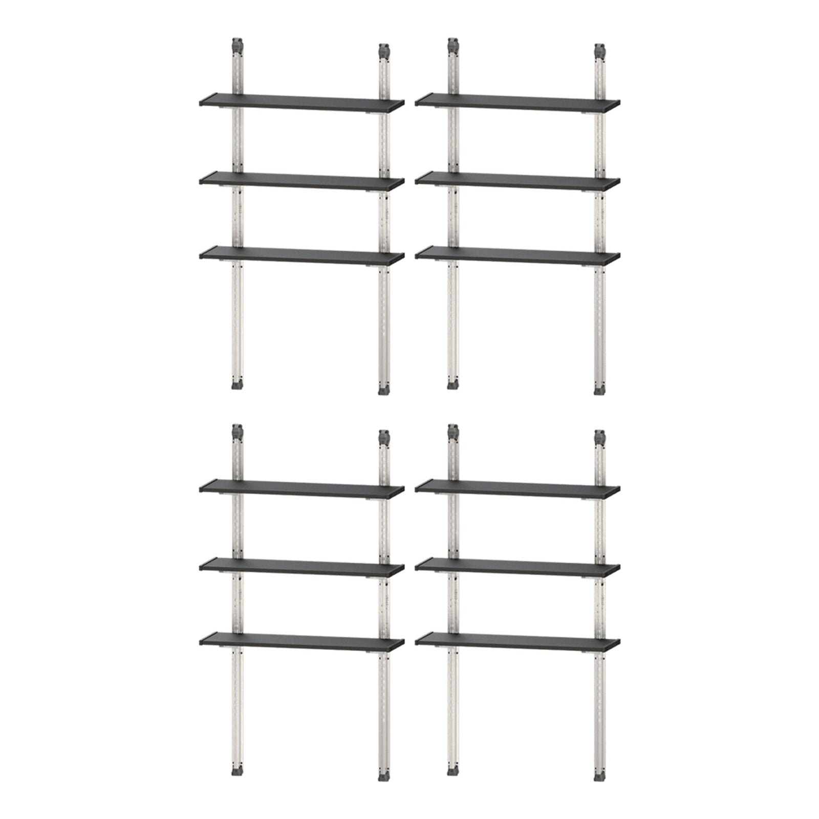 Keter 40 Inch All Weather Steel Utility Storage Shed Shelf Kit, 4 Pack, Black - VMInnovations