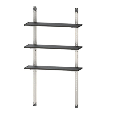 Keter 40 Inch All Weather Steel Utility Storage Shed Shelf Kit, 4 Pack, Black - VMInnovations