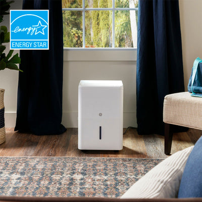 General Electric 50-Pint Portable Dehumidifier with Drain, White (Open Box) - VMInnovations