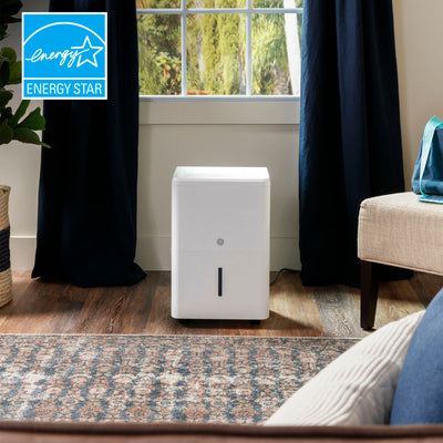 GE 22Pt Dehumidifier for Home Basement & Bathroom, White (Certified Refurbished)