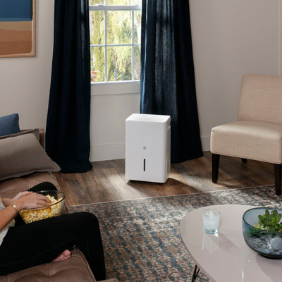 GE 22Pt Dehumidifier for Home Basement & Bathroom, White (Certified Refurbished)