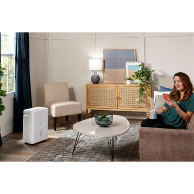 GE 35Pt Dehumidifier for Home Basement & Bathroom, White (Refurbished)