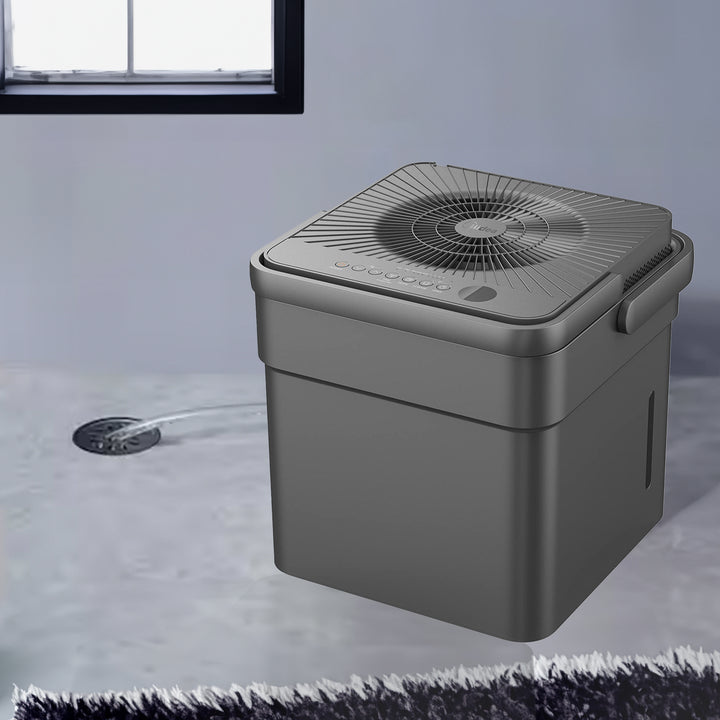 Midea 50-Pint CUBE Smart Dehumidifier with Pump, Gray, (Factory Refurbished) - VMInnovations