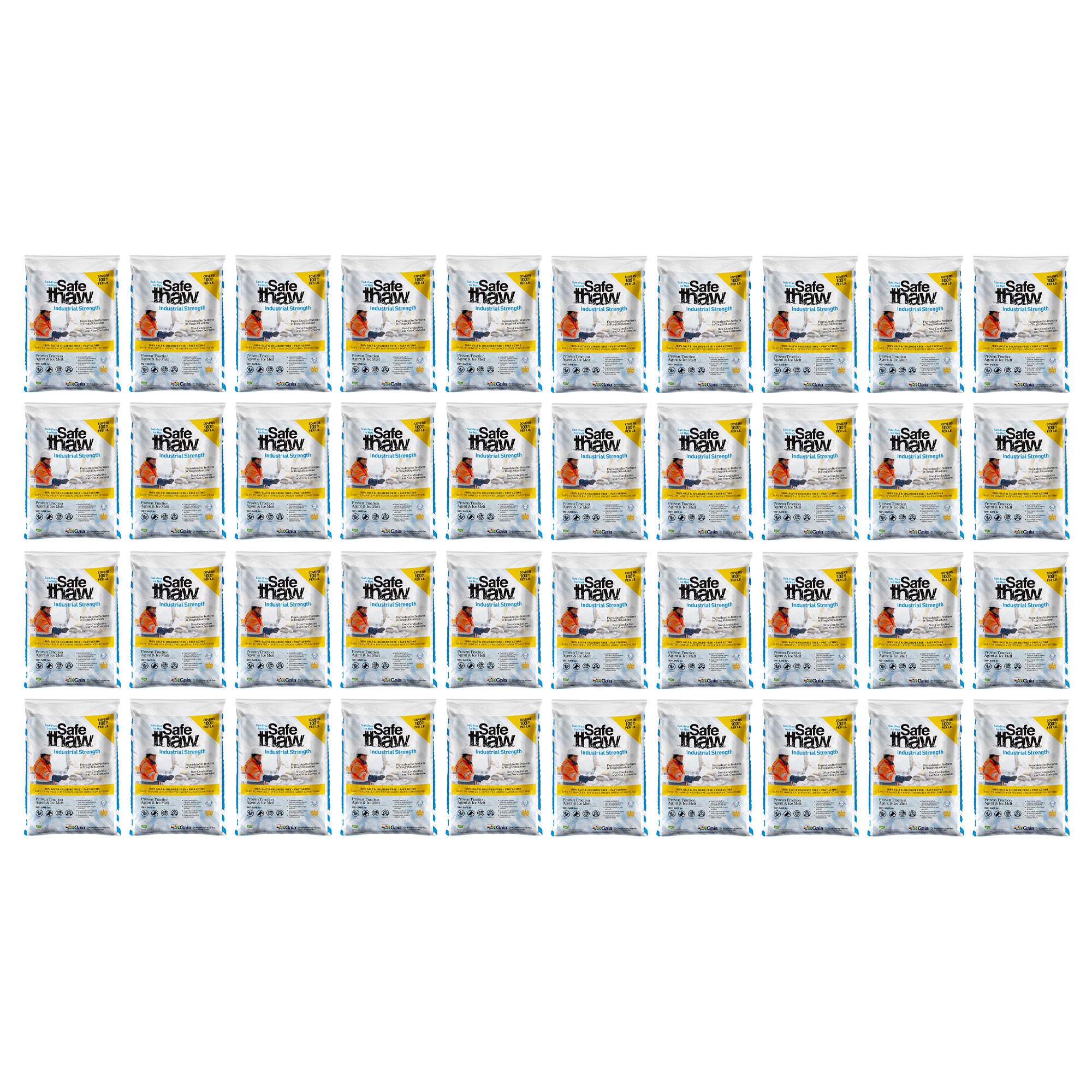 Safe Paw Industrial Strength Salt Free Traction Agent Ice Melter, 43lb, 40 Pack