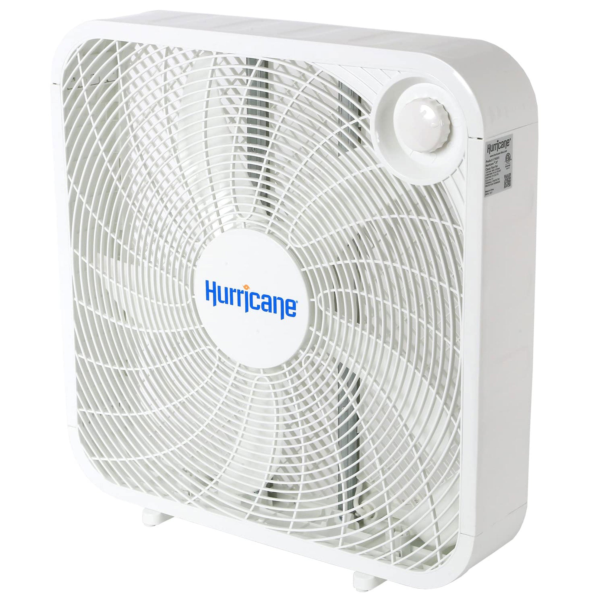Hurricane 20" Classic Series Floor Box Fan with 3 Speed Settings, 2 Pack, White - VMInnovations