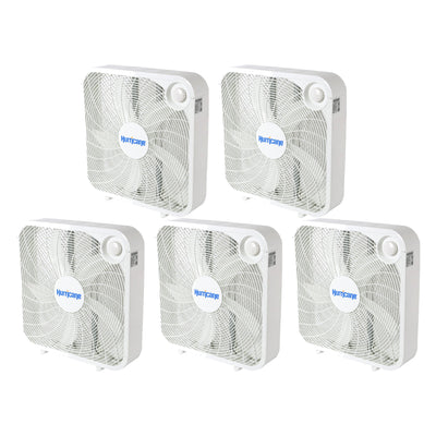 Hurricane 20" Classic Series Floor Box Fan with 3 Speed Settings, 5 Pack, White - VMInnovations