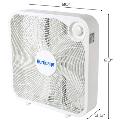 Hurricane 20" Classic Series Floor Box Fan with 3 Speed Settings, 5 Pack, White - VMInnovations