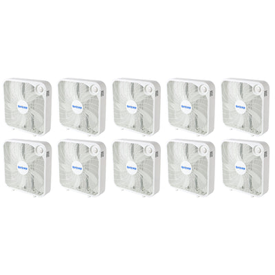 Hurricane 20" Classic Series Floor Box Fan with 3 Speed Settings, 10 Pack, White - VMInnovations