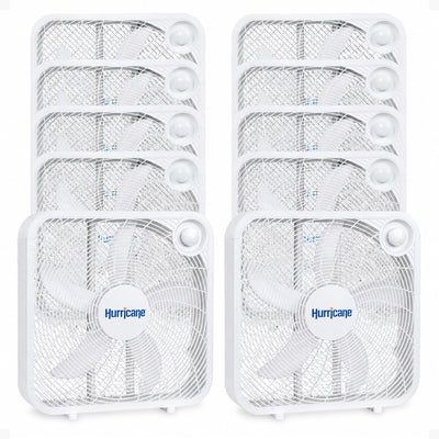 Hurricane 20" Classic Series Floor Box Fan with 3 Speed Settings, 10 Pack, White