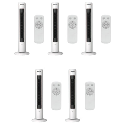 Hurricane 40" Triple Action Air Enhancing Tower Fan and Diffuser, 5 Pack, White - VMInnovations