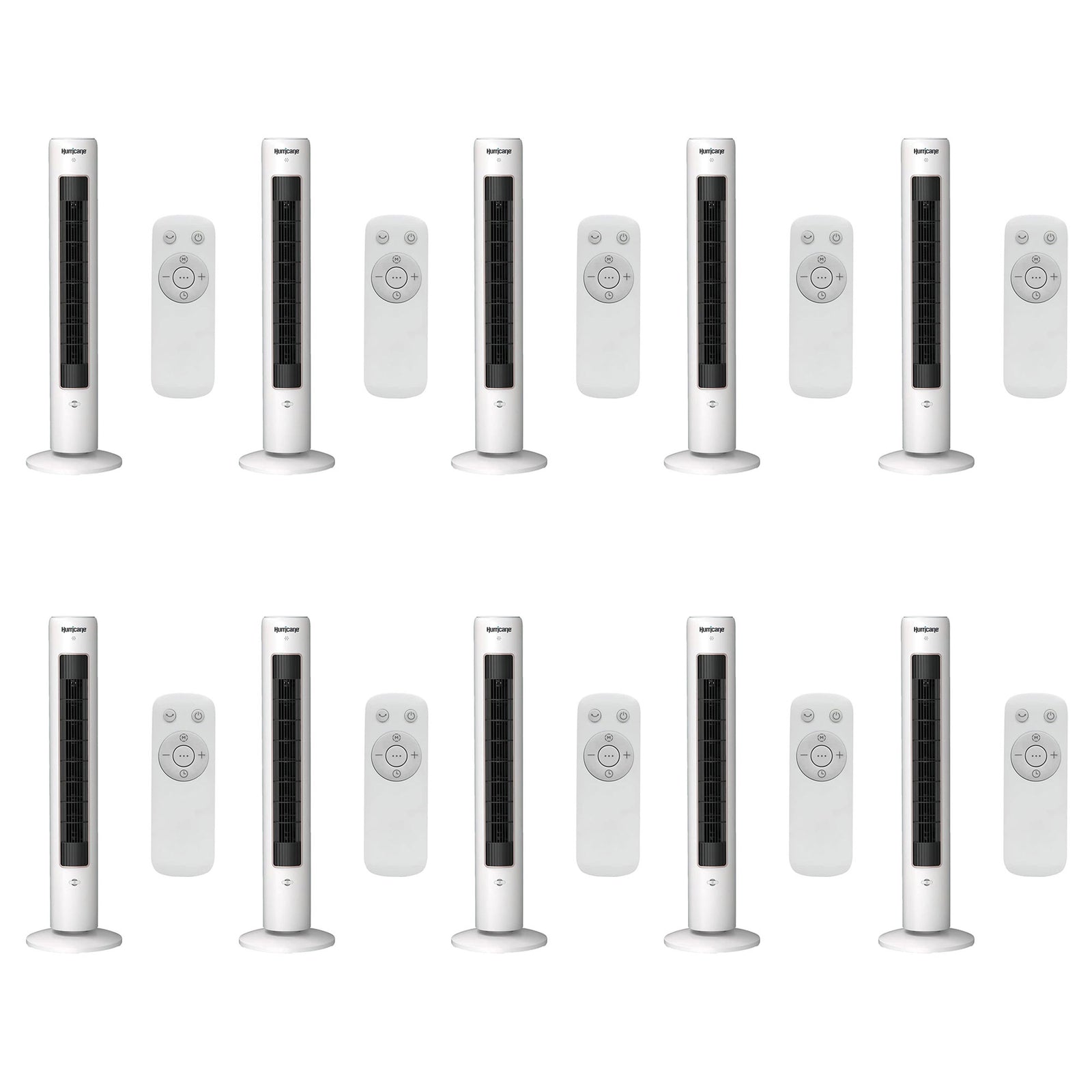 Hurricane 40" Triple Action Air Enhancing Tower Fan and Diffuser, 10 Pack, White - VMInnovations