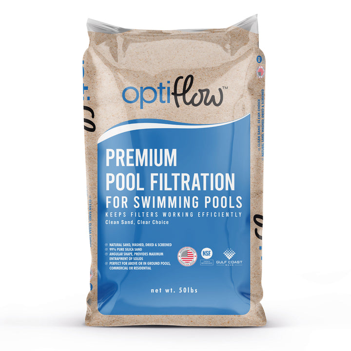 OptiFlow 50 Pound Premium Pool Filter Sand, Filtration Angular Sand with Pure Silica Formula