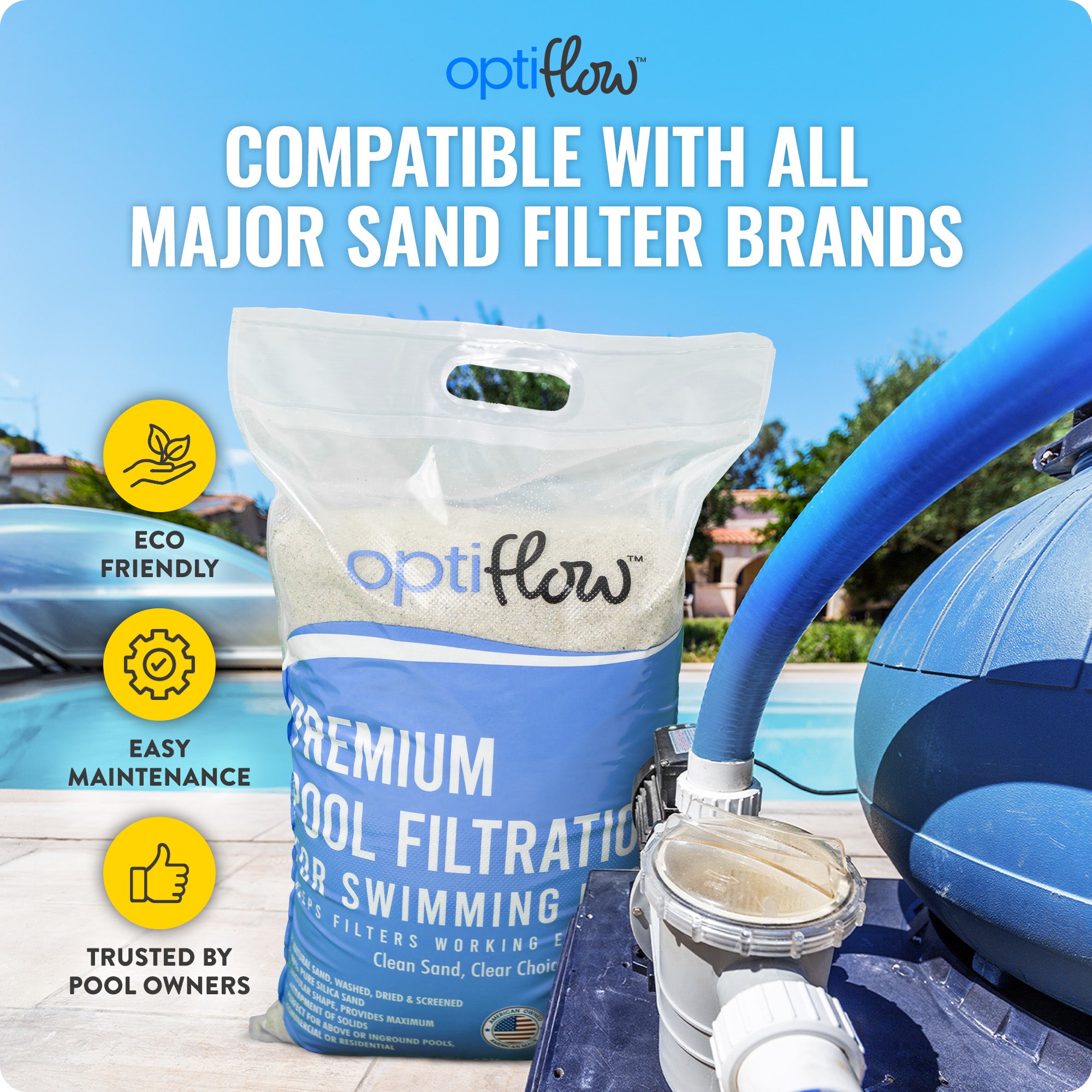 Intex Krystal Clear 1600GPH Sand Filter Pump & OptiFlow Premium Pool Filter Sand
