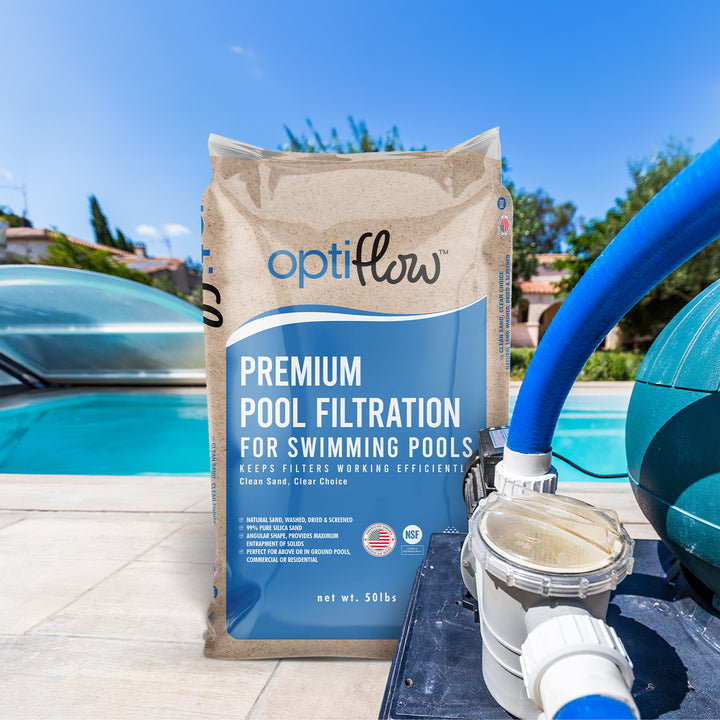 OptiFlow 50 Pound Premium Pool Filter Sand, Filtration Angular Sand with Pure Silica Formula
