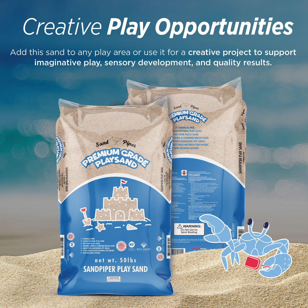 SandPiper 50lb Premium Grade Multi-Use Play Sand, Chemical Free Formula, 4 Pack