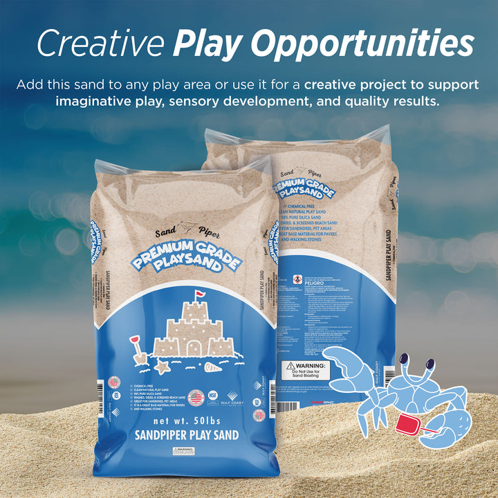 SandPiper 50lb Premium Grade Multi-Use Play Sand, Chemical Free Formula, 4 Pack