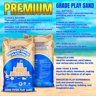 SandPiper 50 Pound Premium Grade Multi-Use Play Sand with Chemical Free Formula