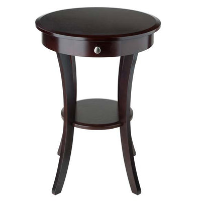 Winsome Sasha Wooden Round Accent Side Table w/ 1 Drawer, Cappuccino (Open Box)