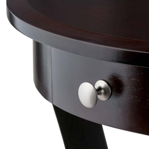 Winsome Sasha Wooden Round  Accent Side Table with 1 Drawer, Cappuccino (Used)