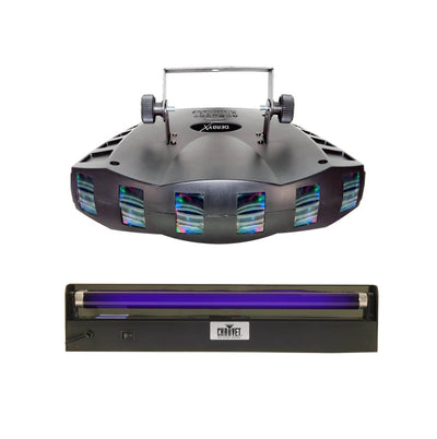 CHAUVET DERBY X RGB DMX Pro DJ Club Effect Strobe Light + NV-F18 18" Black Light