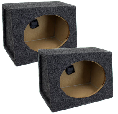 QPower Angled 6 x 9 Inch Speaker Box (2 Pack) & BOSS ONYX NX694 Speaker (2 Pack)