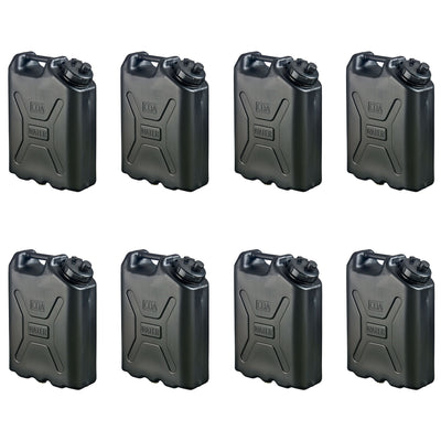 Scepter 5 Gallon Heavy Duty Military Style HDPE Water Container, (8 Pack), Black - VMInnovations
