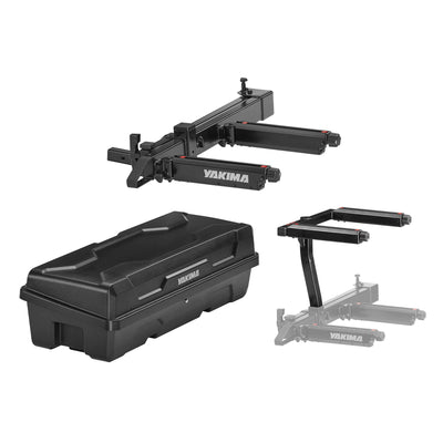 Yakima EXO SwingBase Hitch Base Rack with GearLocker Cargo Box and TopShelf Rack - VMInnovations
