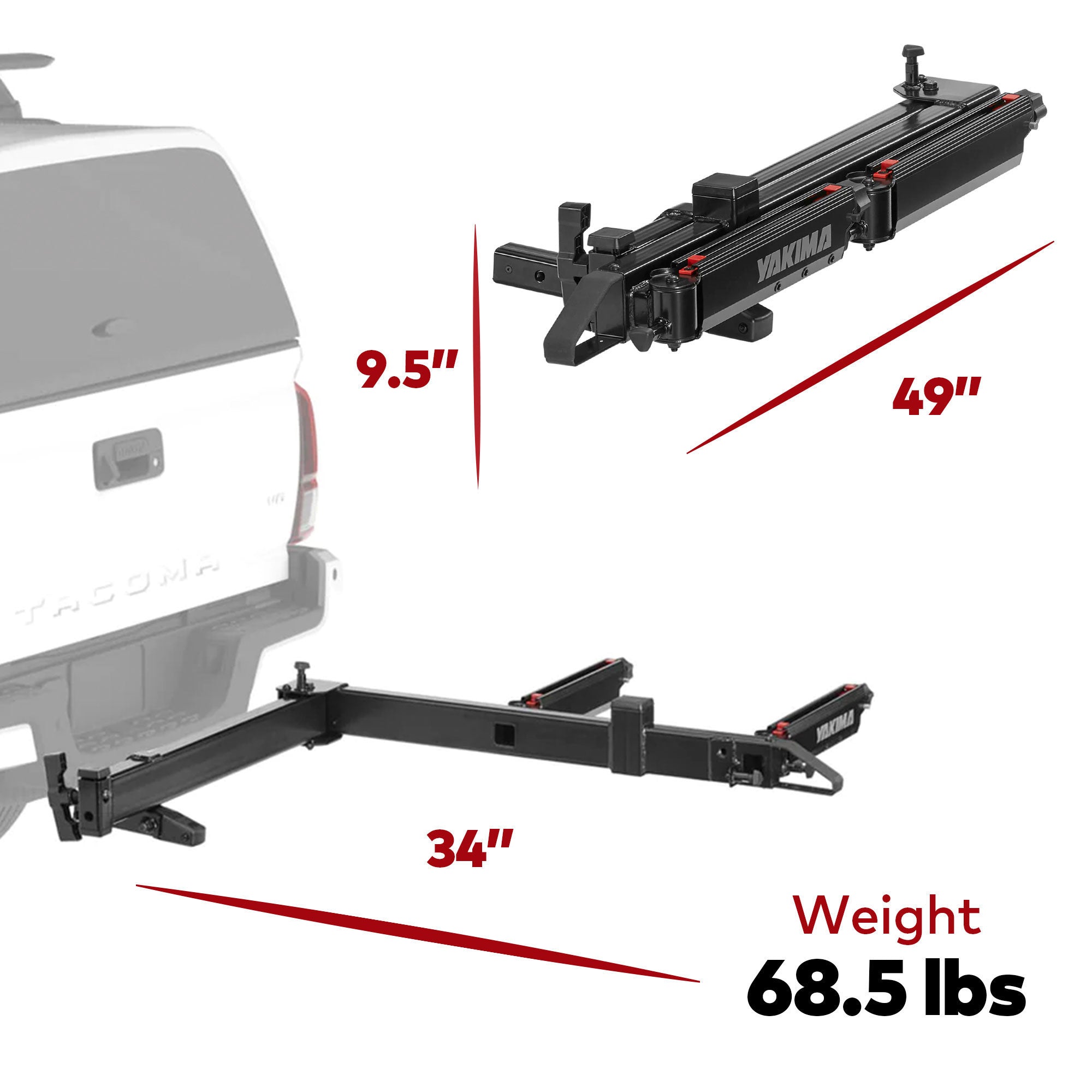 Yakima EXO SwingBase Hitch Base Rack with GearLocker Cargo Box & 2 TopShelf Rack