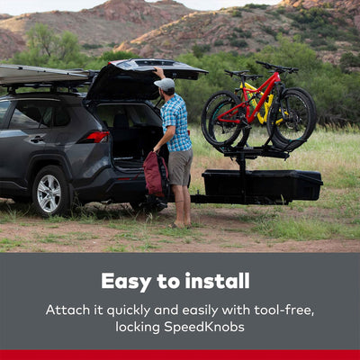 Yakima EXO SwingBase Hitch Base Rack with GearLocker Cargo Box & 2 TopShelf Rack