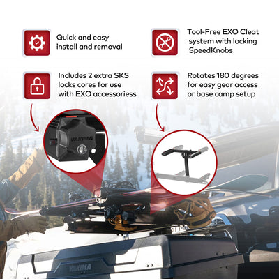 Yakima EXO SwingBase Hitch Base Rack with GearLocker Cargo Box & 2 TopShelf Rack