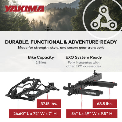 Yakima EXO SwingBase 2" Hitch Base Rack Storage System Bundled with EXO DoubleUp