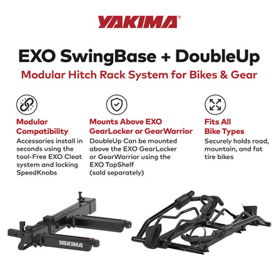 Yakima EXO SwingBase 2" Hitch Base Rack Storage System Bundled with EXO DoubleUp
