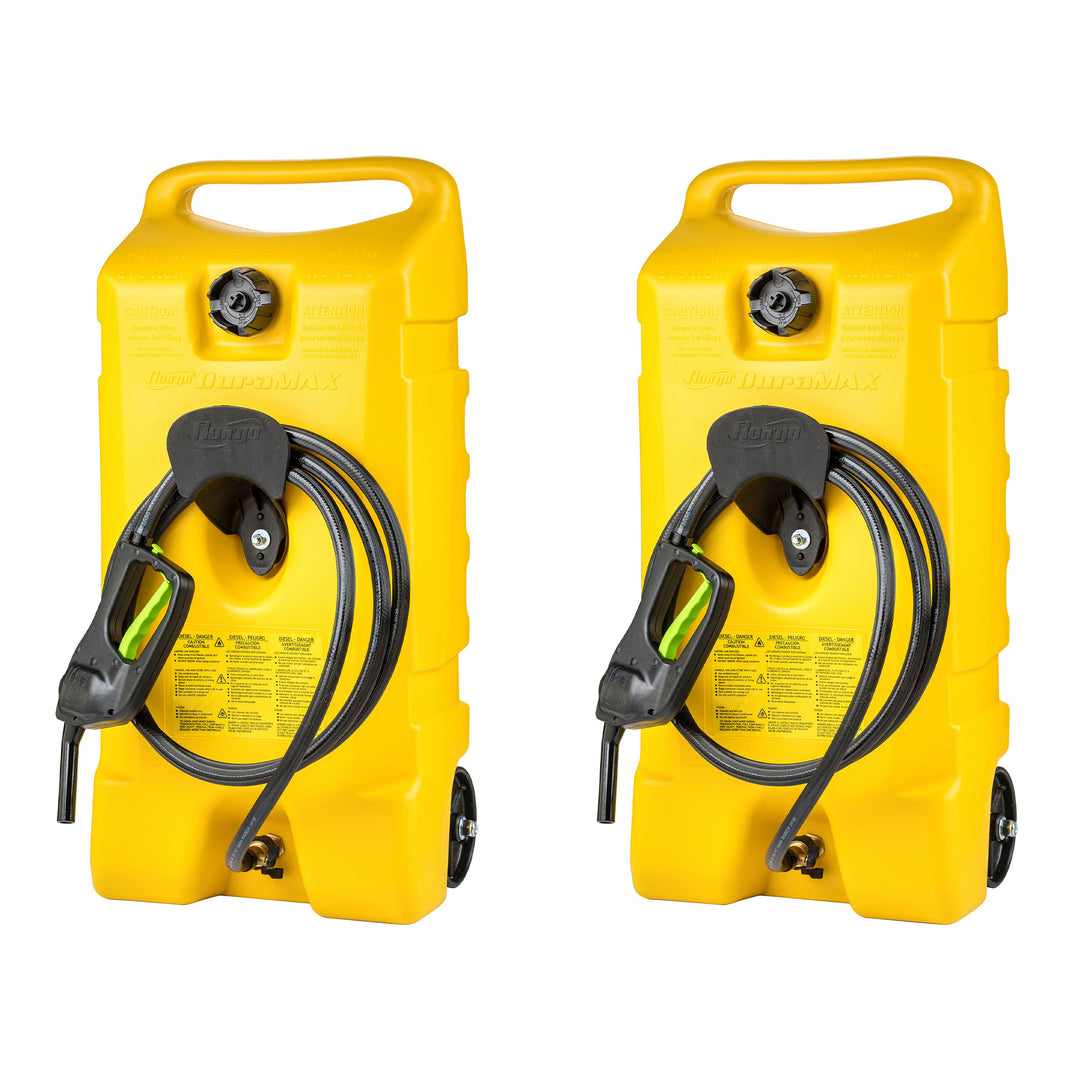 Scepter Flo N Go Duramax 14 Gal Diesel Fuel Tank Container Pump, 2 Pack, Yellow