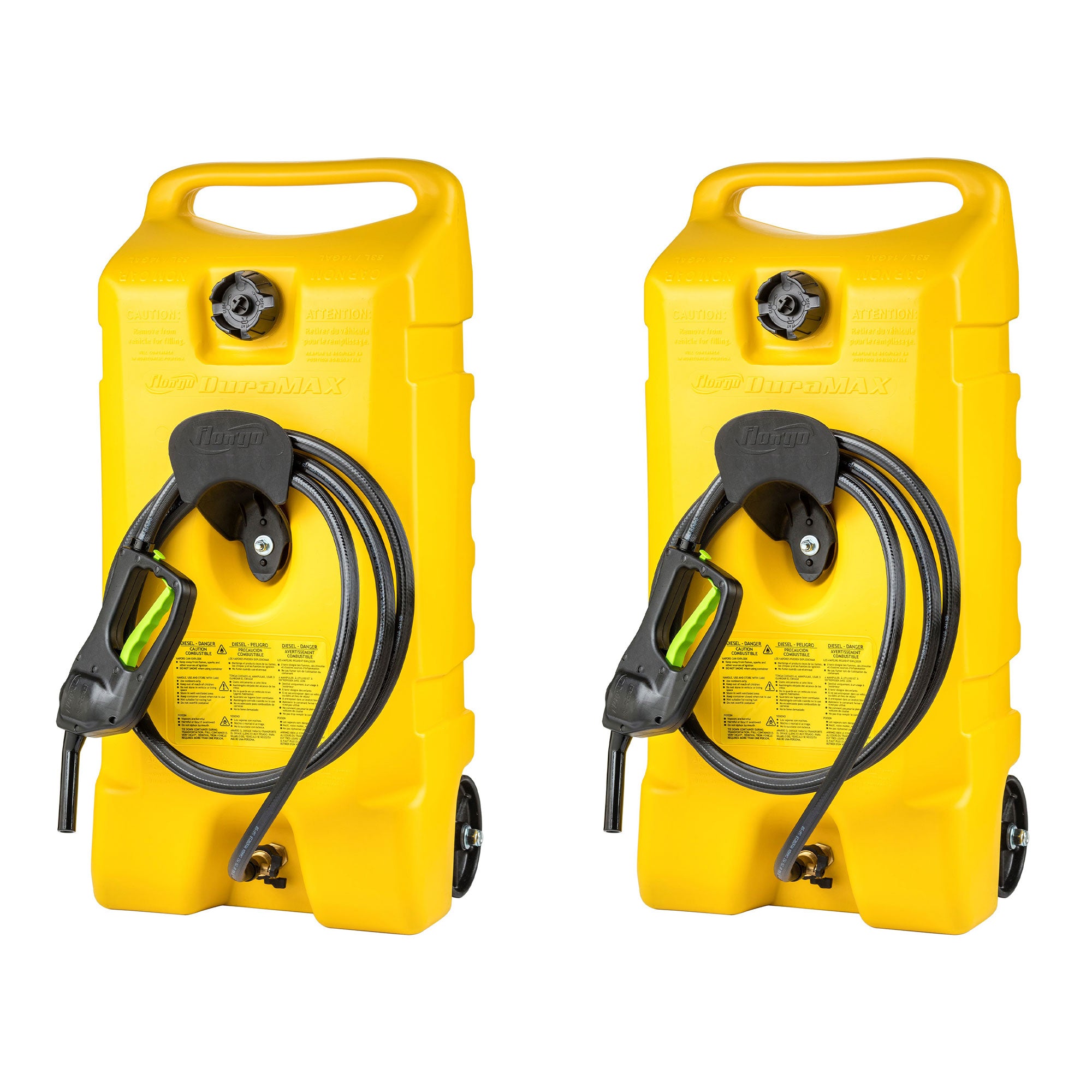 Scepter Flo N Go Duramax 14 Gal Diesel Fuel Tank Container Pump, 2 Pack, Yellow - VMInnovations