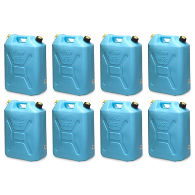 Scepter 5 Gal Military Style Water Can Container with Reversible Spout, 8 Pack