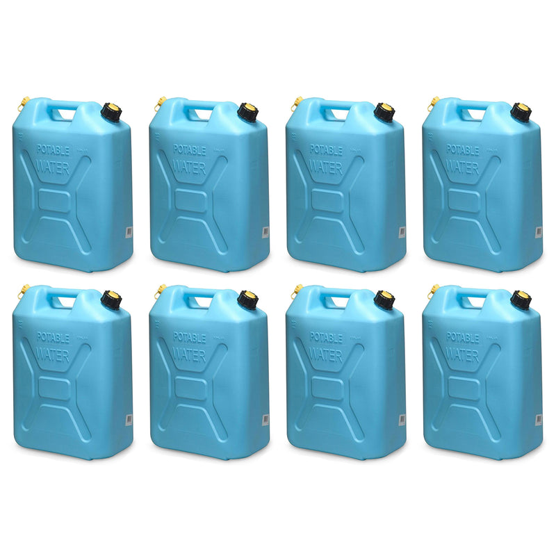 Scepter 5 Gal Military Style Water Can Container with Reversible Spout, 8 Pack