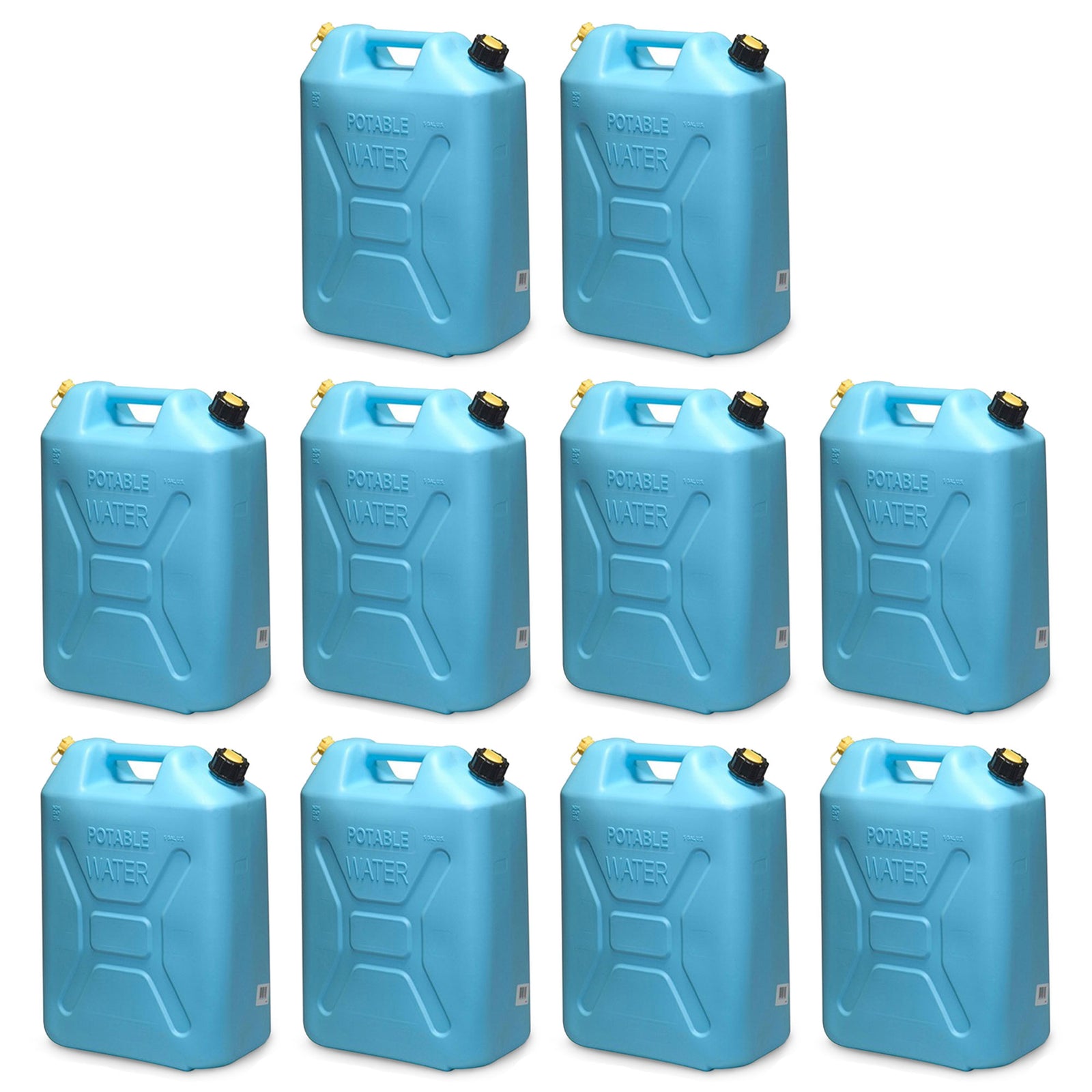 Scepter 5 Gal Military Style Water Can Container with Reversible Spout, 10 Pack - VMInnovations