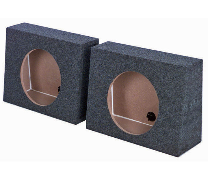 (2) Q-POWER Single 12" Sealed Car Audio Subwoofer Sub Box Enclosures Pair (Used)