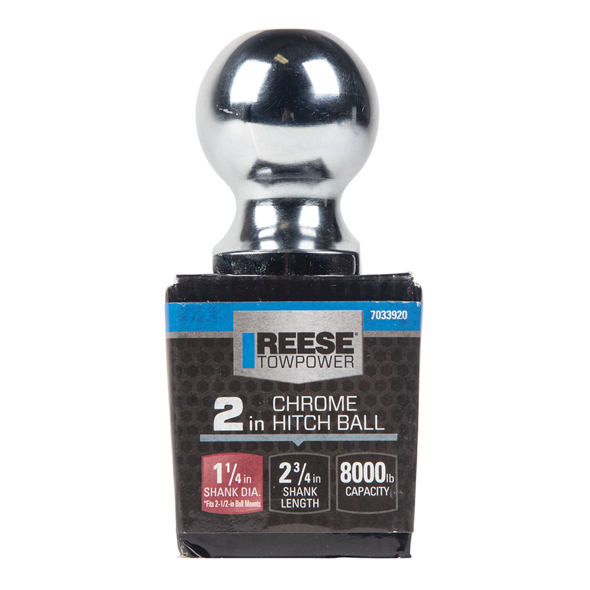 Reese Trailer Hitch Ball with 8,000lb Capacity for Automotive Use (Open Box) - VMInnovations