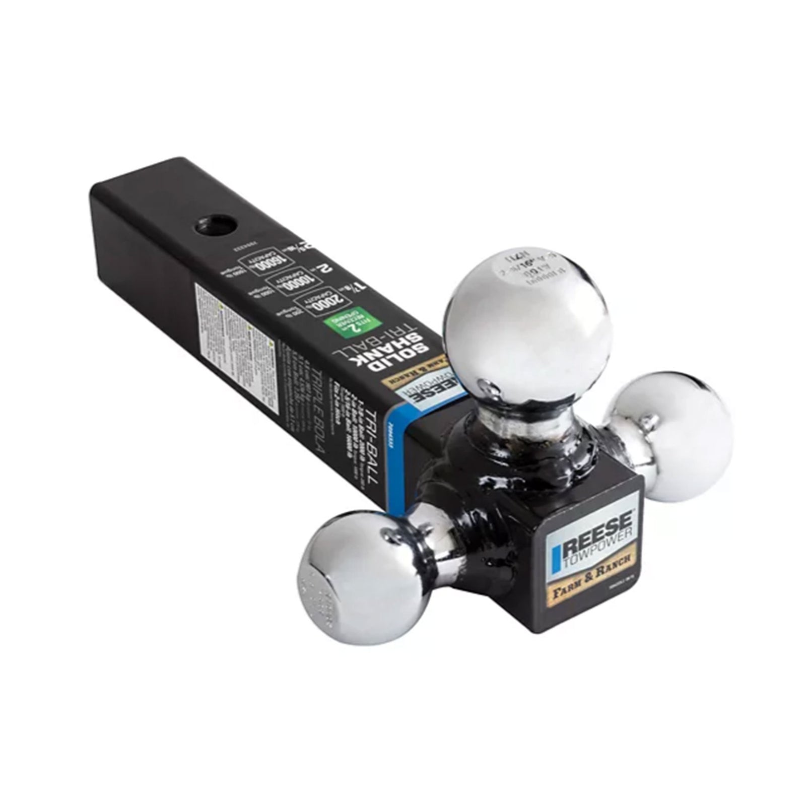 Reese Towpower Tri Ball Ball Mount, Solid Shank, 2", 16,000lb Capacity(Open Box) - VMInnovations