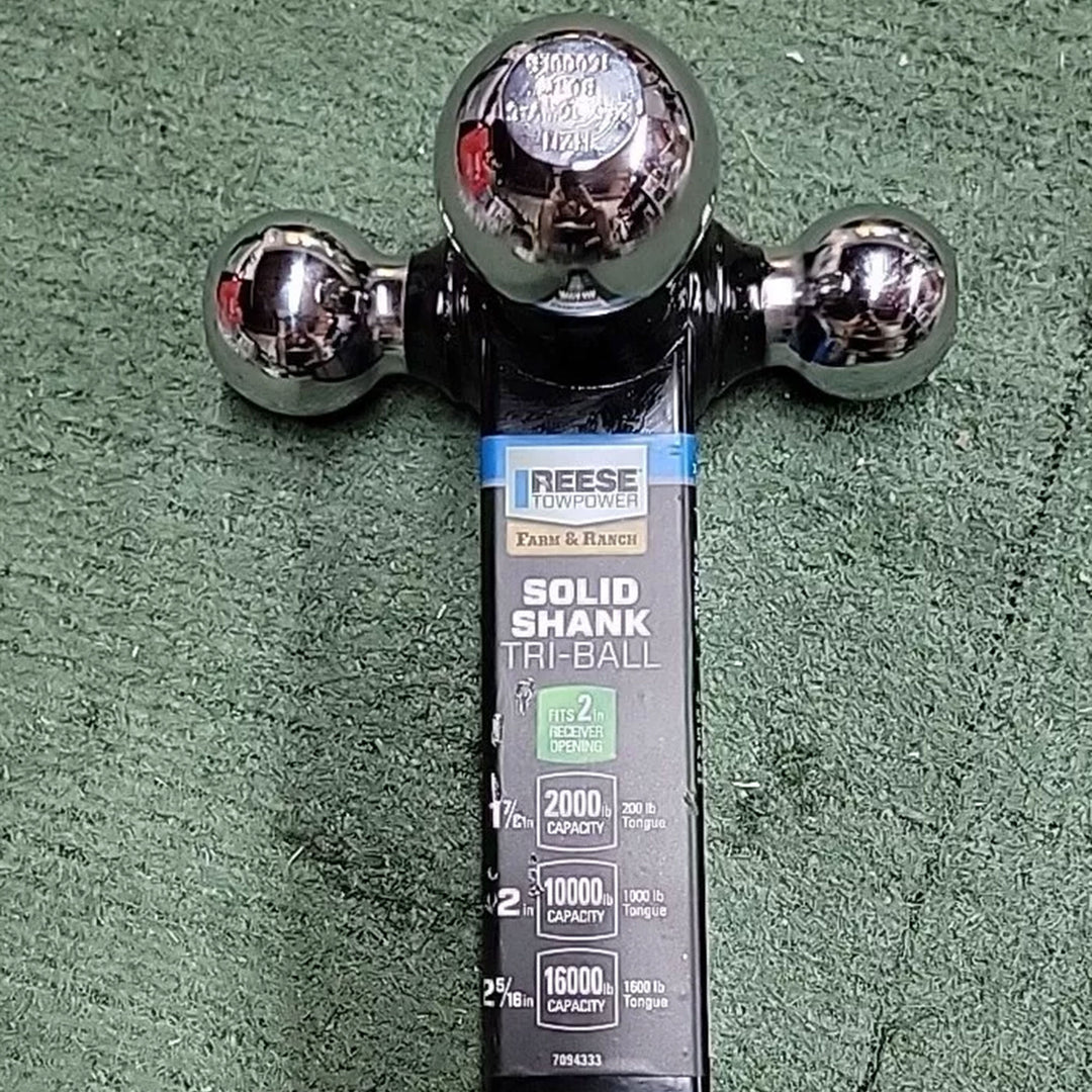 Reese Towpower Tri Ball Ball Mount, Solid Shank, 2", 16,000 lbs Capacity (Used)