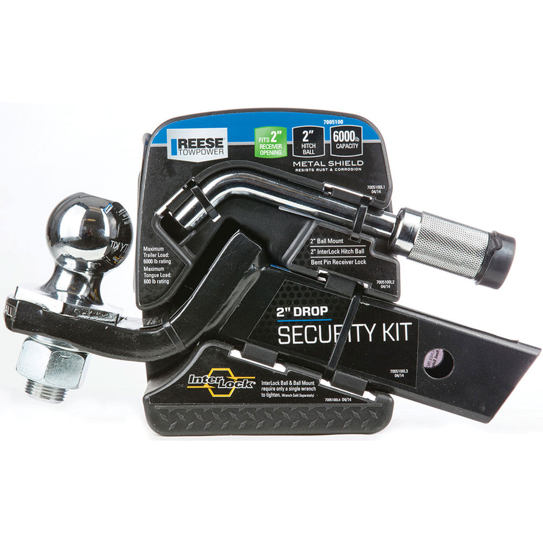 Reese Interlock Trailer Hitch Ball Mount Security Kit, 6000 Pounds Capacity