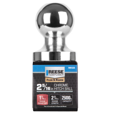 Reese Towpower Trailer Hitch Ball with Chrome Finish for Automotive Equipment