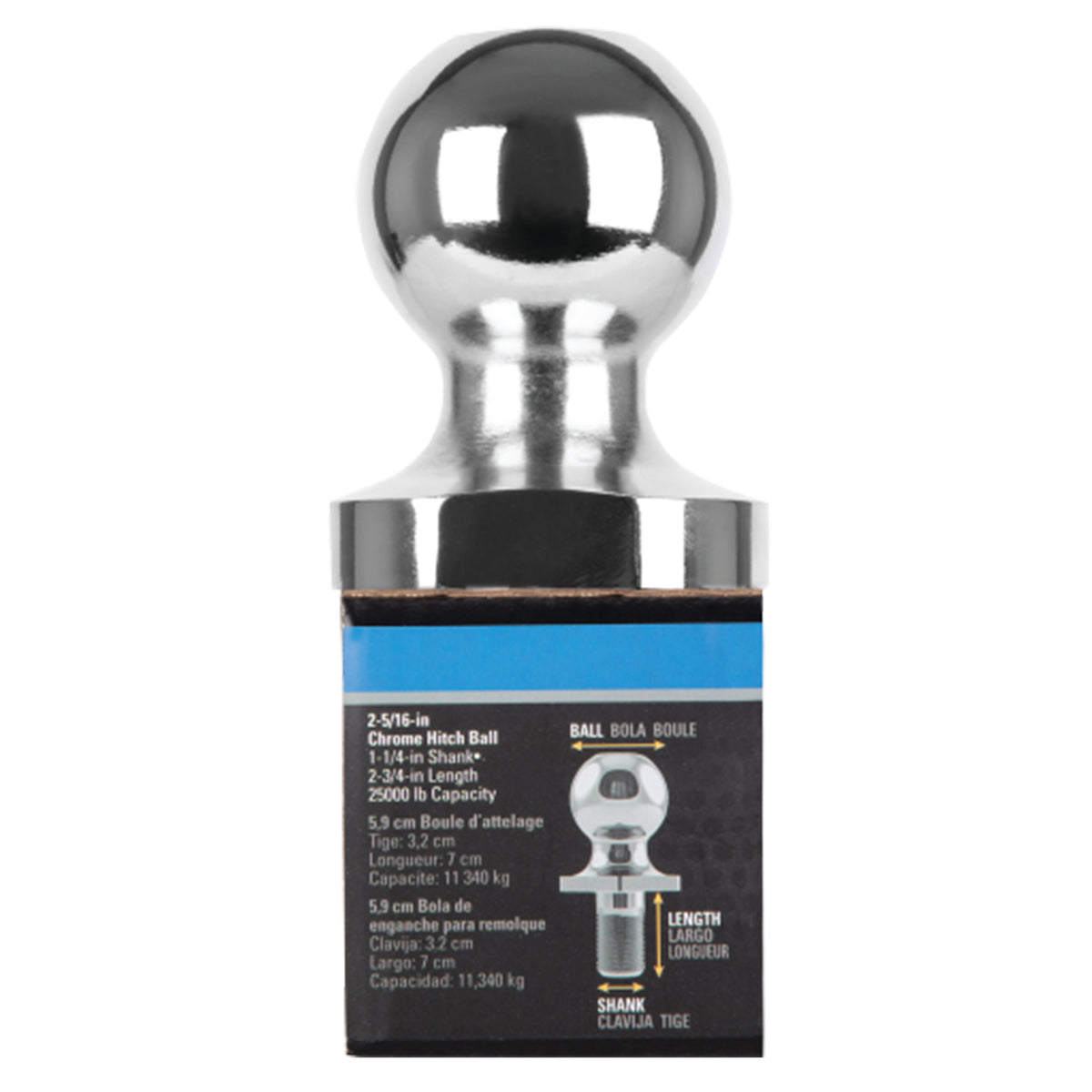 Reese Towpower Trailer Hitch Ball with Chrome Finish for Automotive Equipment
